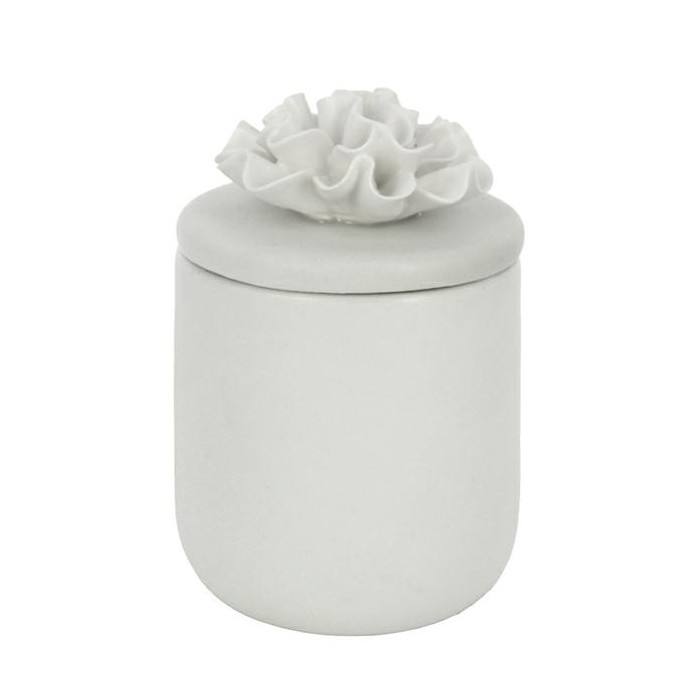 CANDELA BIANCA CON TAPPO ORTENSIA CERAMICA SATINATA 7X10